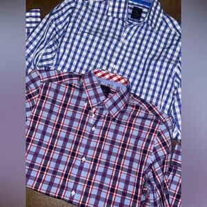 TailorByrd Blue and Red Plaid Men's Shirt Size Small